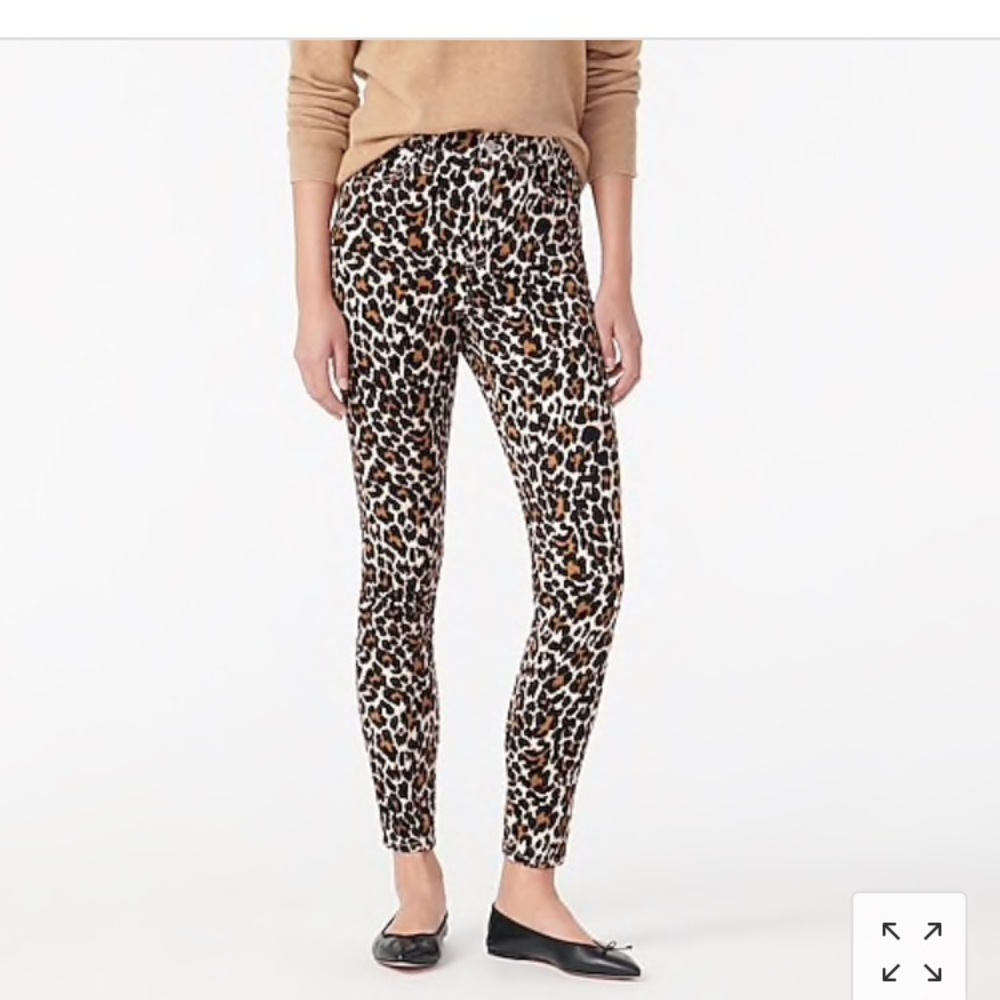 JCrew Leopard Print Corduroy Skinny Pants - Brown Animal Print